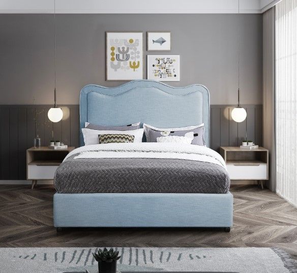 Meridian Furniture Felix Light Blue Full Bed-3