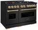 ZLINE Autograph Edition 48" 6.7 cu. ft. Dual Fuel Range with 8 Burner DuoPro™ Cooktop and Dual Ovens in Black Stainless Steel and Champagne Bronze Accents -2