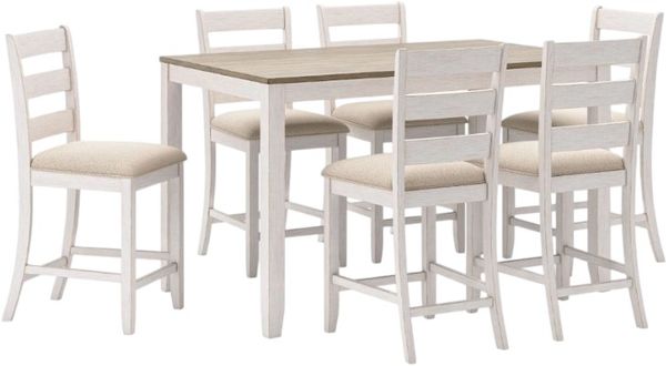 Signature Design by Ashley Skempton 7-Piece Light Brown/White Counter Height Dining Set Signature Design by Ashley Skempton 7-Piece Light Brown/White Counter Height Dining Set