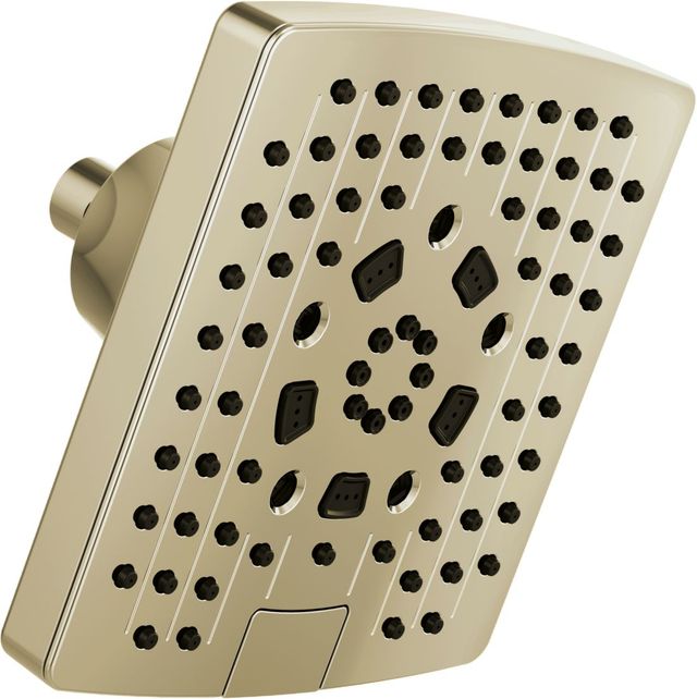 Brizo Essential™ Brilliance® Polished Nickel 7” Linear Square H2Okinetic® Multi-Function Wall Mount Showerhead-0