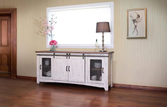 International Furniture Direct Pueblo White 80" TV Stand-1