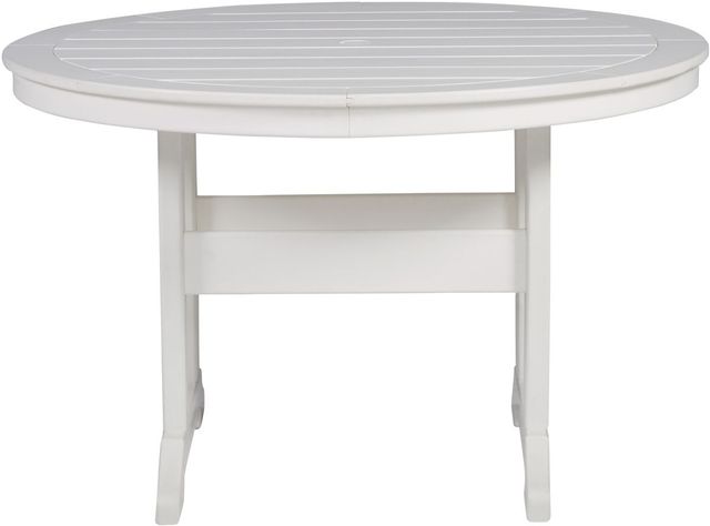 Signature Design by Ashley® Crescent Luxe White Aluminum/Polyethylene Outdoor Dining Table-1