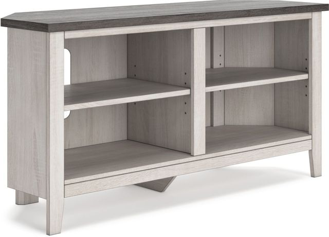 Signature Design by Ashley® Dorrinson Two-Tone Corner TV Stand with 2 Shelves-0