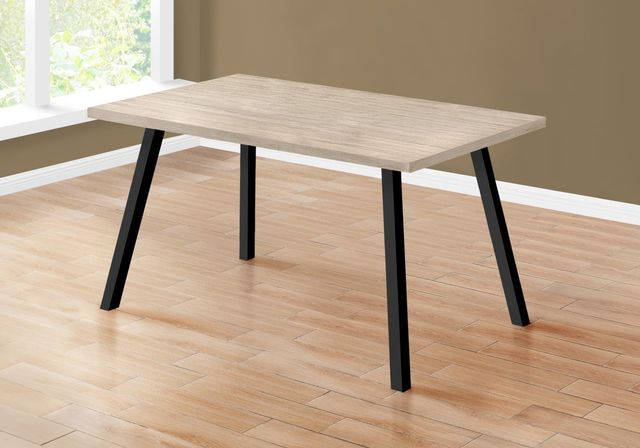 Monarch Specialties Inc. Dark Taupe Wood  Top Dining Table with Metal Base-2