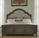 Liberty Furniture Paradise Valley Flax Tweed/Saddle Brown California King Panel Upholstered Bed-1