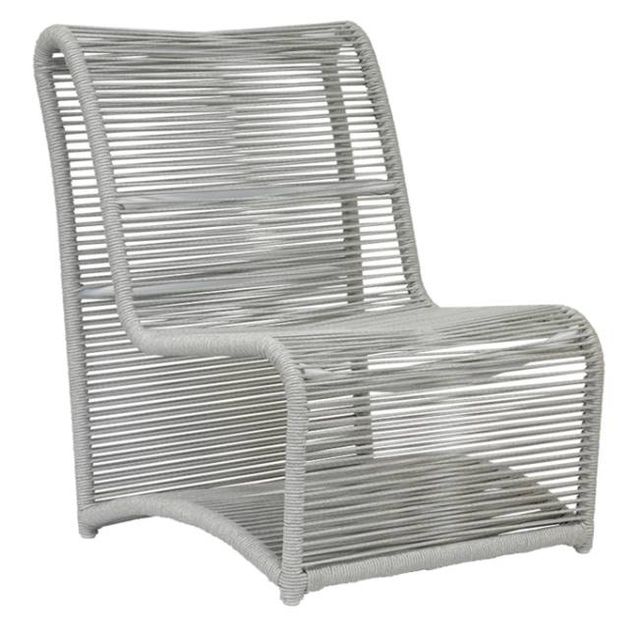 Sunset West Miami Frost Metal/Natural Fibers Outdoor Armless Club Chair-0