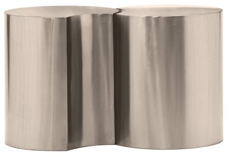 Meridian Furniture Dimple 2-Piece Brushed Silver Modular Nesting End Table Set-1