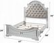 ACME Furniture Florian Antique White/Beige Queen Upholstered Panel Bed-2