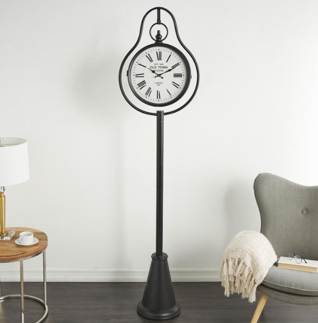 Deco Marche Black 81" Metal Clock-4