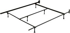 Beaudoin Black Queen Traditional Interlock Bed Frame with Plastic Glides
