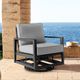 Armen Living Cayman Black/Dark Gray Aluminum/Fabric Outdoor Swivel Glider Chair-1
