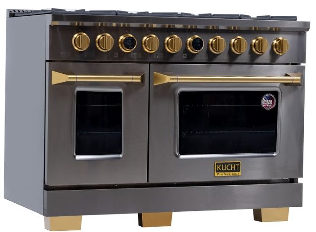Kucht Professional KX Series 48" Titanium Stainless Steel Pro Style Dual Fuel Range with Kucht Horus Thermostat-2