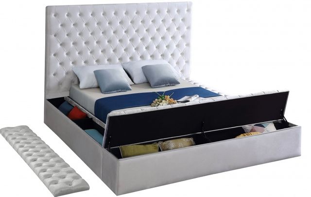 Meridian Furniture Bliss White Velvet Full Bed-3