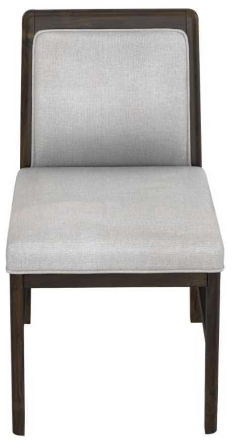 International Furniture Direct Dark Mezquite Dark Amber/Gray Upholstered Dining Side Chair-2