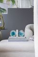 A & B Home 2-Piece Green/White Agate and Marble Bookend Set-3