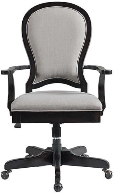 Riverside Furniture Clinton Hill Kohl Black Round Back Upholstered Desk Chair-0