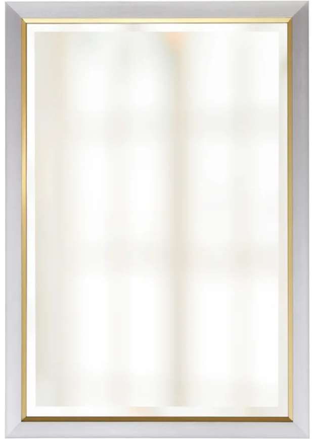 Stylecraft Chrome/Light Gray Framed Beveled Mirror-0