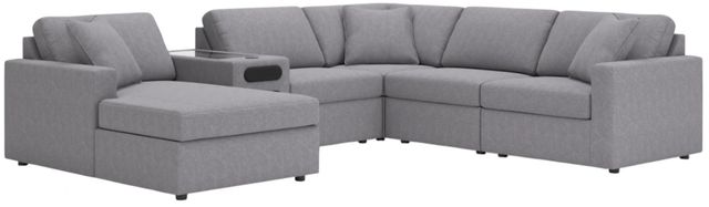 Signature Design by Ashley® Modmax 6-Piece Granite Left-Arm Facing Sectional and Chaise with Audio System-0