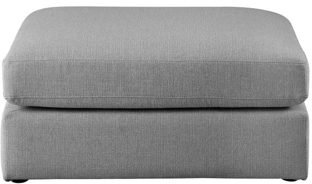 Meridian Furniture Beckham Grey Linen Textured Fabric Ottoman-1