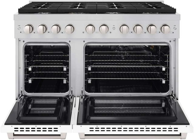 ZLINE 48" Stainless Steel Pro Style Gas Range with Black Matte Door-1
