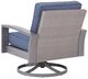 Signature Design by Ashley® Half Moon Beach Blue/Gray Fabric/Wicker Outdoor Swivel Lounge-3