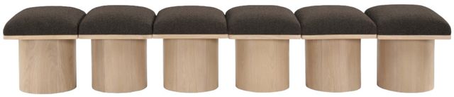 Meridian Furniture Pavilion 6-Piece Brown/Natural 93" Modular Bench Set-1