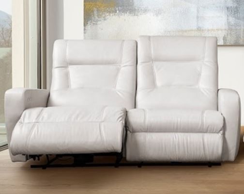 Fornirama 2272 White Reclining Condo Sofa with Adjustable Headrest-1