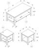 Monarch Specialties Inc. 3 Piece Gray Accent Table Set-3