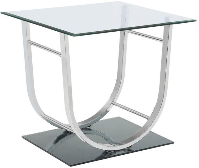 Coaster® Danville 3-Piece Tempered Glass Top Occasional Table with Chrome Base Set-3