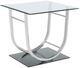 Coaster® Danville 3-Piece Tempered Glass Top Occasional Table with Chrome Base Set-3