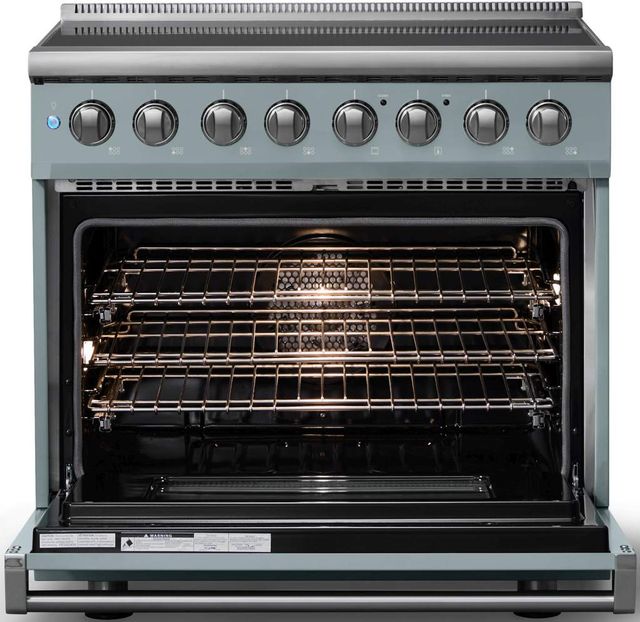 Viking® 5 Series 36" Novembery Sky Pro Style Induction Range with Polished Chrome Trim-1