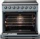 Viking® 5 Series 36" Novembery Sky Pro Style Induction Range with Polished Chrome Trim-1