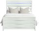 Elements International Tobias White Queen Panel Bed with LED-1
