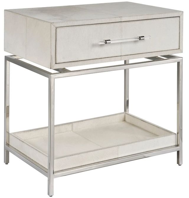 Universal Explore Home™ New Modern Gray/Polished Nickel Lyra Nightstand-0