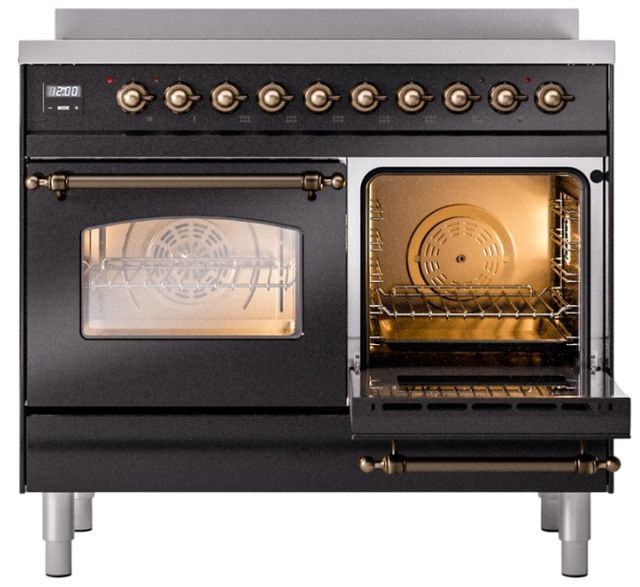Ilve® Nostalgie II Series 40" Glossy Black Pro Style Induction Range-3