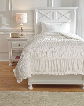 Signature Design by Ashley® Brently 2-Piece White Twin Duvet Cover Set-1