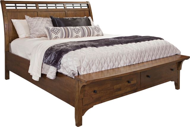 Napa Furniture Design Whistler Retreat Chestnut Eastern King Panel Storage Bed-0