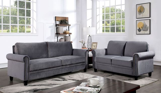 Furniture of America® Noranda 2-Piece Gray Sofa Set-0