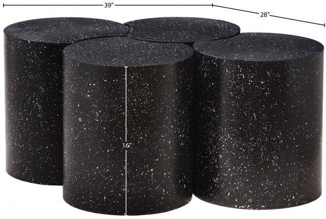 Meridian Furniture Dimple 4-Piece Black 16'' Modular Nesting Coffee Table Set-2