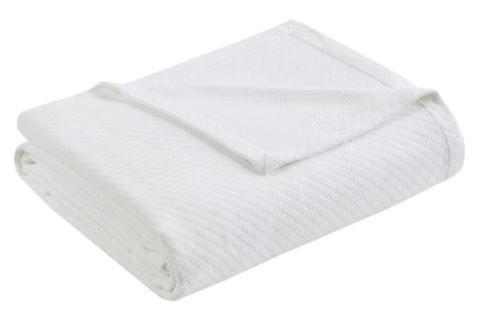Olliix by Madison Park Liquid Cotton White Twin Blanket-0