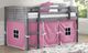 Donco Kids Louver Pink/Antique Gray Youth Twin Loft Bed with Tent Kit-1