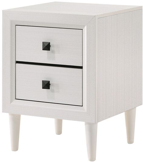 Mazin Furniture Pritti Foil White Nightstand-0