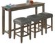 Furniture of America® Caerleon 4-Piece Wire-Brushed Gray Counter Dining Set-0