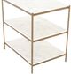 Four Hands Felix Polished White Marble/Antique Brass Nightstand-4