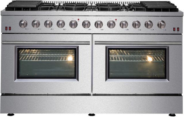 FORNO® Galiano 60" Stainless Steel Pro Style Gas Range-0