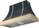 La Cornue CornuFé Cascade 44" Quintessential Teal Wall Mounted Range Hood with Brushed Brass Trim-0