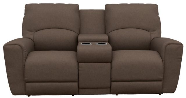 La-Z-Boy® Cassian Mocha Power Reclining Loveseat with Console, Headrest, and Lumbar-1