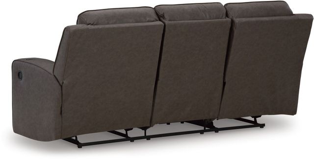 Signature Design by Ashley® Lavenhorne Umber Reclining Sofa with Drop Down Table-2