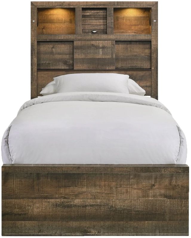 Elements International Bailey Music Walnut Twin Bed-1