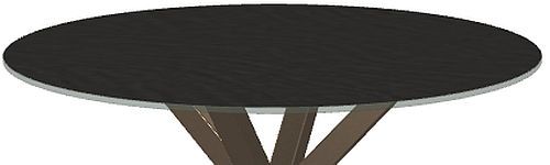 Amisco Customizable Asterisk Black Glass Round Table with Metal Starburst Stand-1